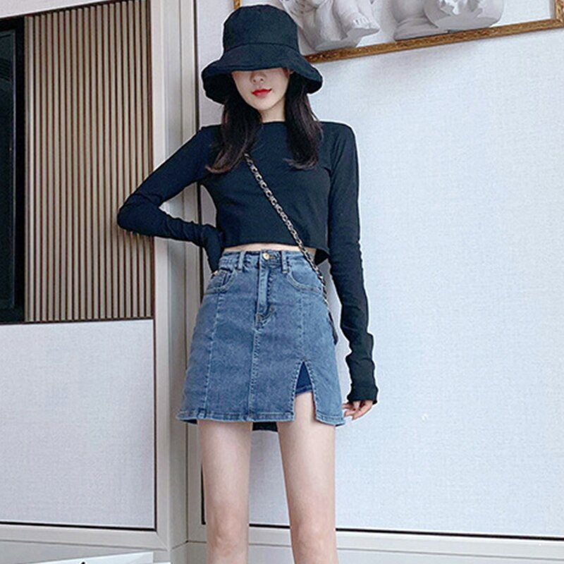 Cowboy Shorts Female Summer Loose High Waist Tide INS Wearing Fashion New A Letter Side Zipper Thin Hot Pants Solid 